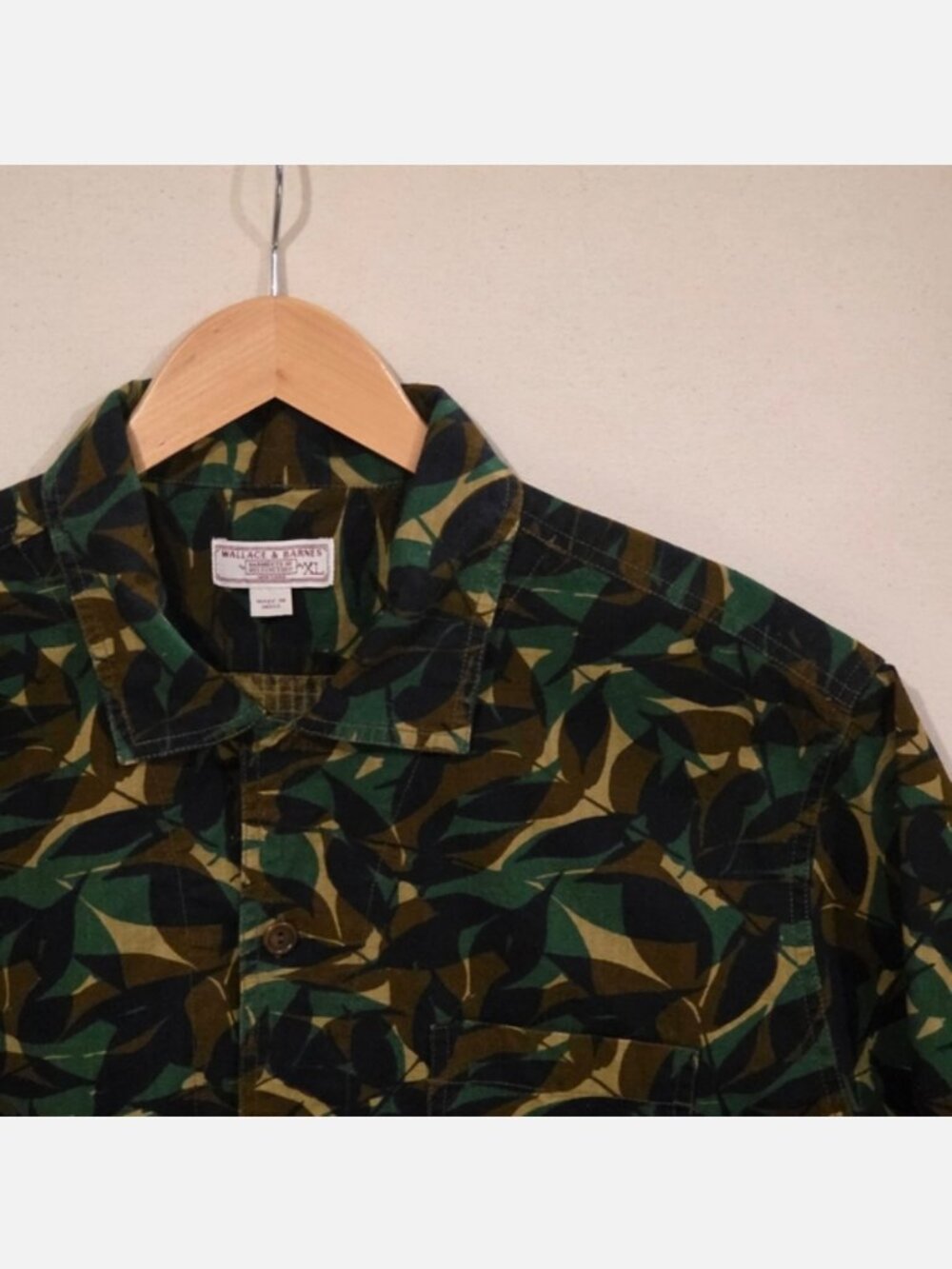 Wallace & Barnes Camouflage Short Sleeve Camp Shirt XL